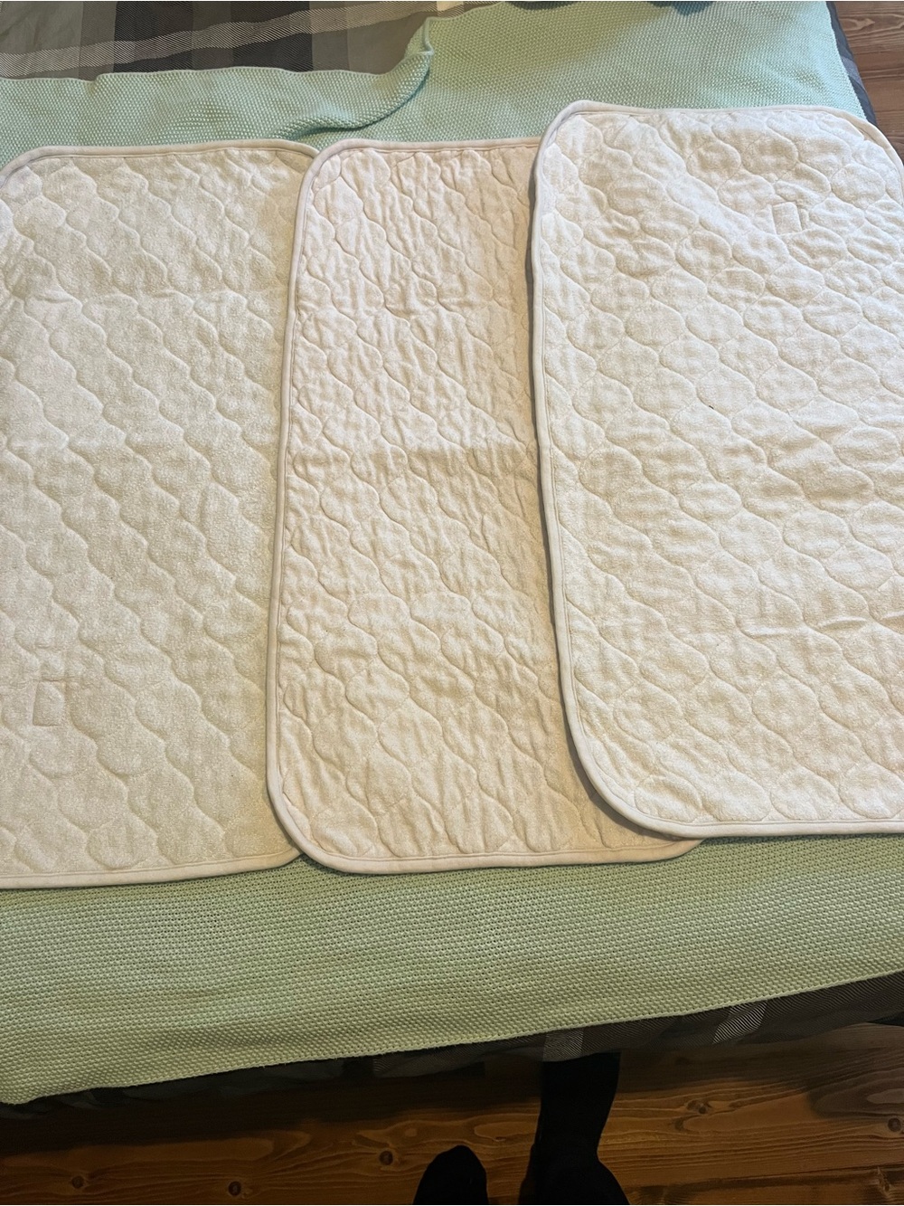 Set of 3 Quilted White Change Pad Liner